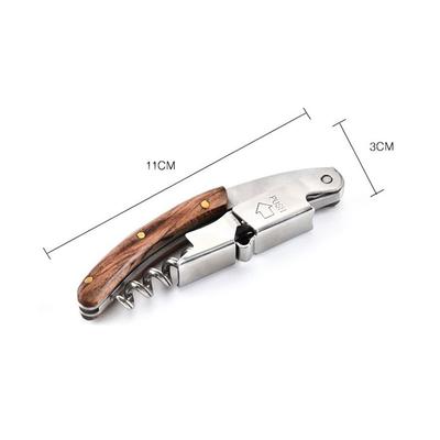 Apribottiglie da Cucina Cavatappi con Manico in Legno Apertura Facile Coltello in Acciaio Inossidabile