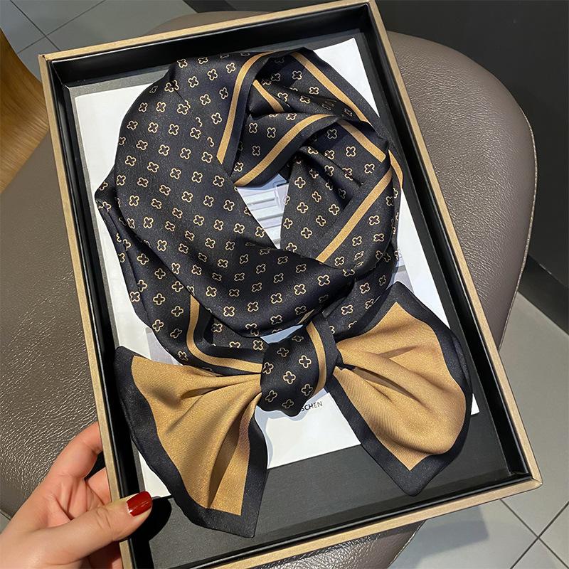 Long Small Silk Scarf Women's New Autumn and Winter High-end Temperament Scarf Mother with Shirt Neck Protection Scarf