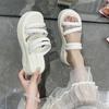 Internet Celebrities Thick-soled Heightening Soft-soled Non-slip Fashion Sandals 2025 Summer New Sweet and Lightweight Two-wear One-word Drag Women