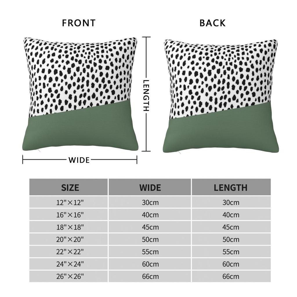 Dalmatian Spots Sage Green Stripe Square Pillowcase Polyester Linen Velvet Creative Zip Decorative Pillow Case Car Cushion Cover