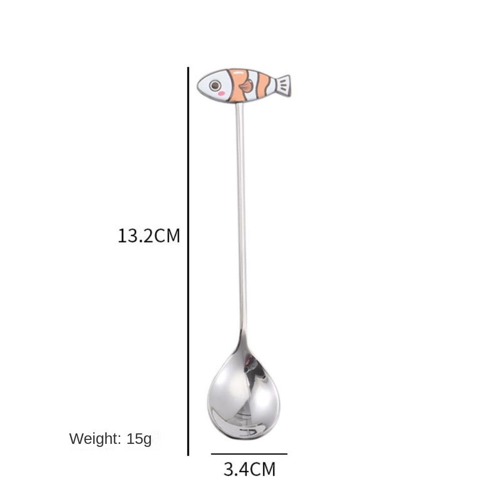 Japanese Korean Style Cartoon Cat Spoon Polished Honey Stirring Spoon New Dessert Spoon