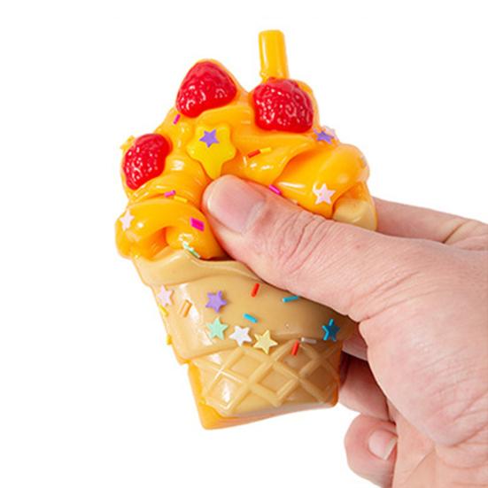 Ice Cream Cone Squeeze Toy Simulated Ice Cream Fidget Toy Soft Stretchy Anxiety Stress Relief Fake Food Sensory Toy