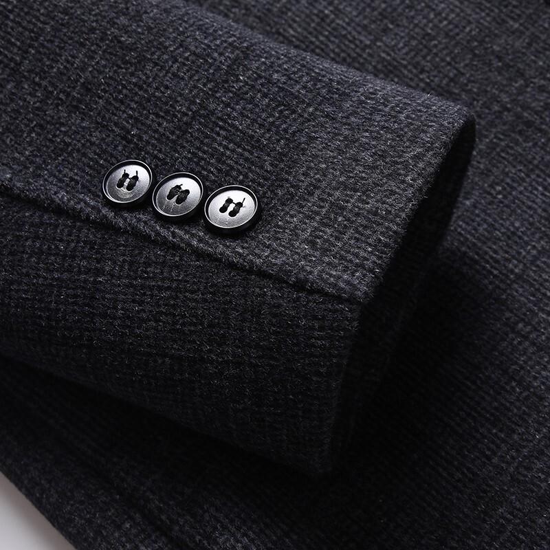 Yalu EY Men's Plaid Wool Blend Double-Faced Coat