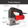 750W  Electric Jig Saw Variable Speed Woodworking Curve Saws with Cutting Blade