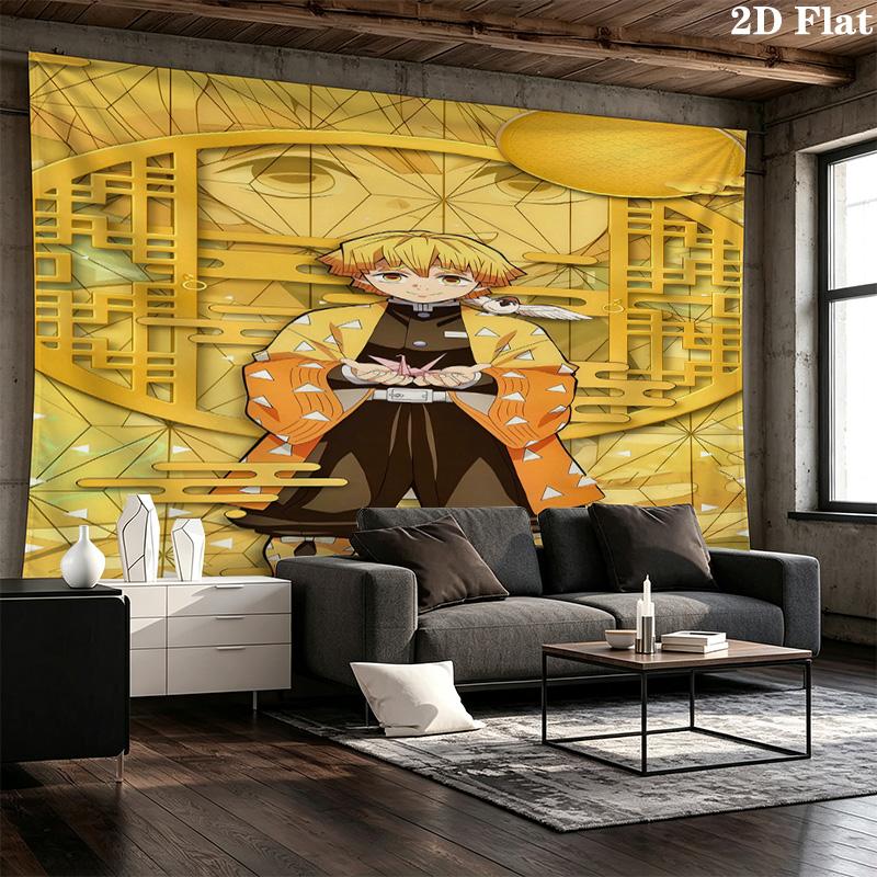 Demon Slayer Wall Tapestry Aesthetic Wall Hanging Printed Fabric Blanket Decorative Tapestries For Bedroom Living Room Home Decor