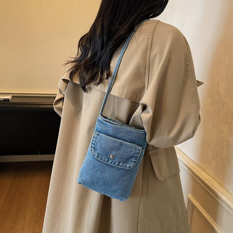 Torebka Damska Jeansowa Vintage Torba na Ramię Mała Torebka na Telefon Komórkowy