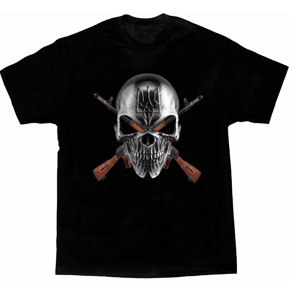 

Cross AK 74 Assault Rifle Skull T-Shirt. Premium Cotton Short Sleeve O-Neck Mens T Shirt New S-3XL S чёрный