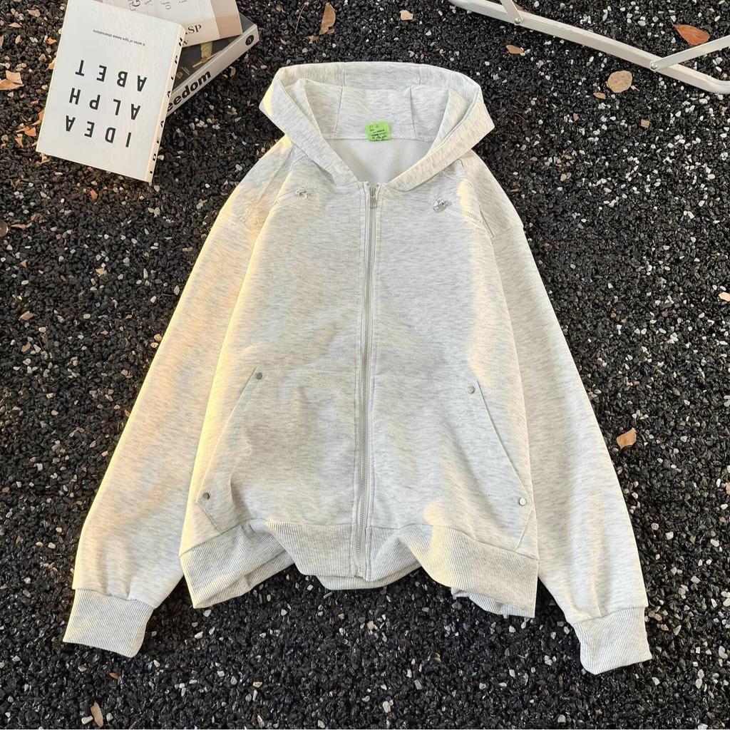 Men's 2025 Retro Patchwork Hooded Sweatshirt, Early Autumn Raglan Sleeve American Hoodie, Loose Long Sleeve Cardigan Jacket