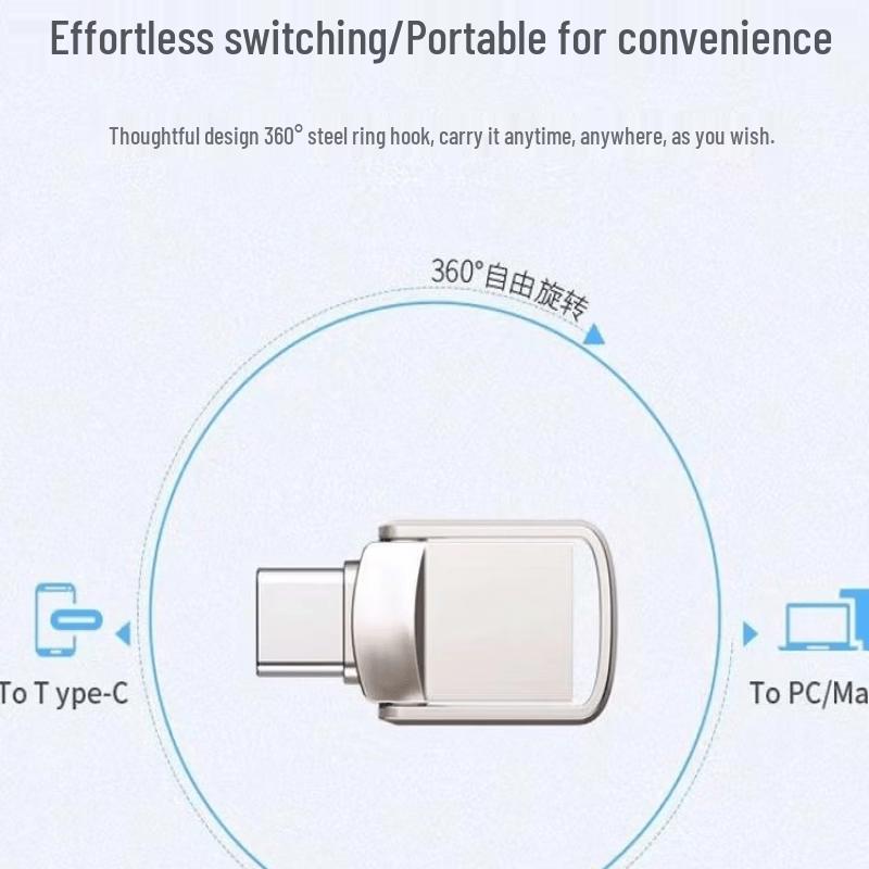OLOEY 2-in-1 OTG Micro USB Type-C Metal USB Flash Drive for Phones & Computers