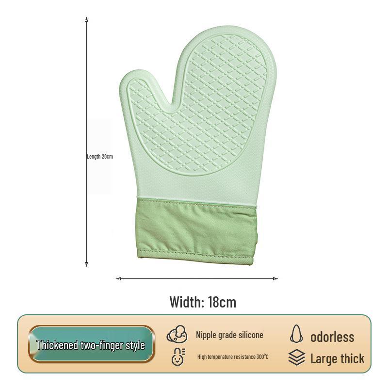 Thickened Silicone Non-Slip Oven Gloves: Heat Resistant, Anti-Scald Kitchen & Microwave Hand Clips