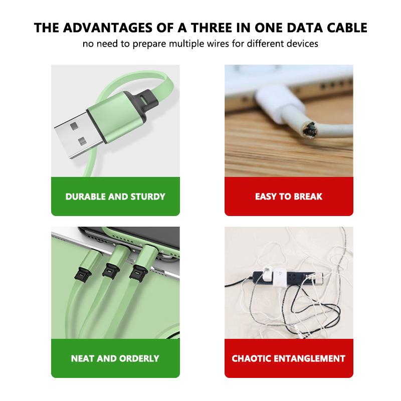 Car 3 In 1 Retractable Micro Data Wire USB Type C Fast Charging Cable For Opel ADAM ASTRA J K CORSA E INSIGNIA MOKKA VIVA Meriva