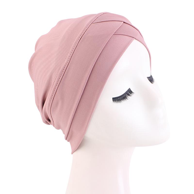 New Women cross muslim hijab inner hat Islamic UnderScarf Arab Wrap Chemo Bandana Muslim Scarf Hijab Bonnet Cap Indian Hat