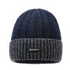 Winter Thick Knitted Hat men's Warm Retro College Style Wool Solid Color Wool Hat