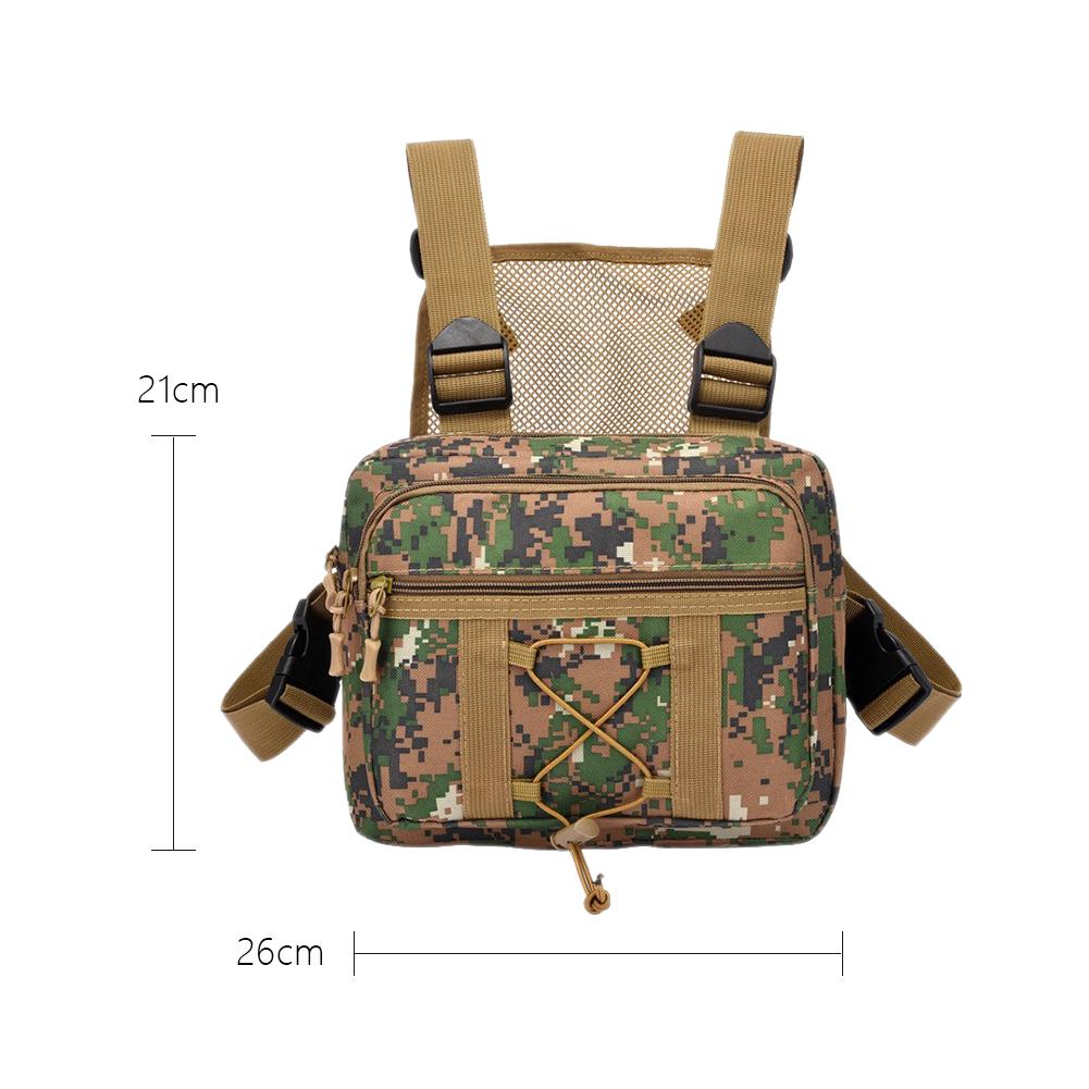 Tactical Chest Bag Unisex Running Vest Bag with Adjustable Straps Lightweight Front Vest Bag Large Capacity Outdoor Climbing Bag