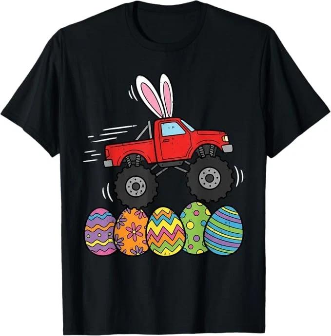 Пасхальная футболка для мальчиков с монстр-траком, Счастливой Пасхи, Яйца, для малышей и детей 140