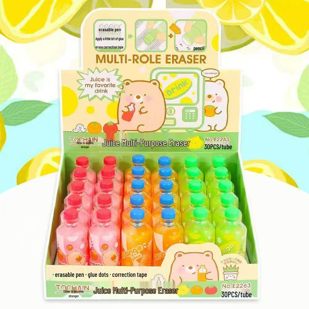 

Ju Clean Crumb-Free Eraser for First Grade Students - Cute Push-Pull Rubber for Pencil Marks