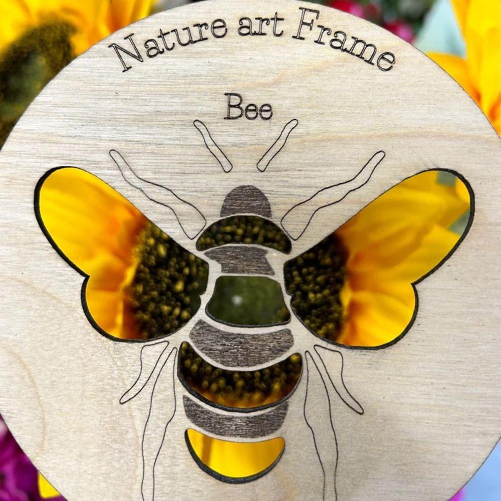 3Pcs Butterfly Hollow Ladybird Bee Wooden Frame Creative Animal Shape Frame  Children's Toy