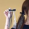 2Pcs Hairpin Embroidery Lace Pattern Ribbon Bow Hair Clip Color Matching Non-Damaging Rounded Hair Pin Hairstyle Accessory