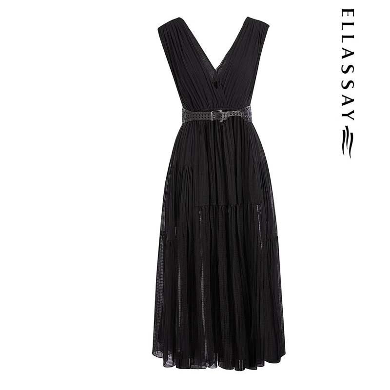 ELLASSAY Women's Pleated Midi Dress