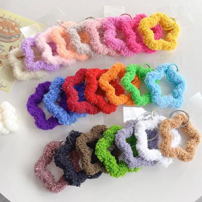 Japanese and Korean Plush Star Bracelet Wrist Strap Phone Case Keychain Autumn Winter Versatile with Spacer Hanging Buckle New Sweet Style