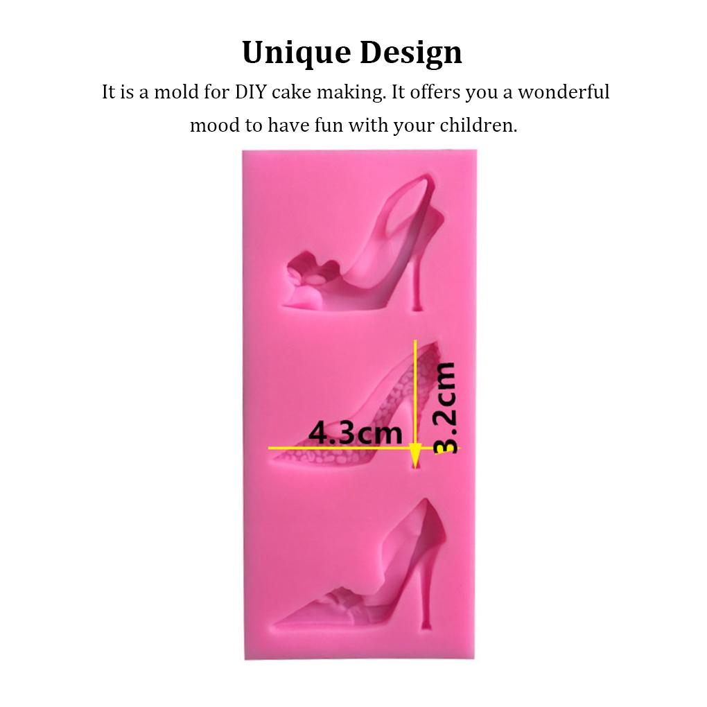 3 Grid High-heeled Shoes Shape Mold Stylish Replacement Kitchen Bakery Fondant Cake Art Crafts Mould Accessories