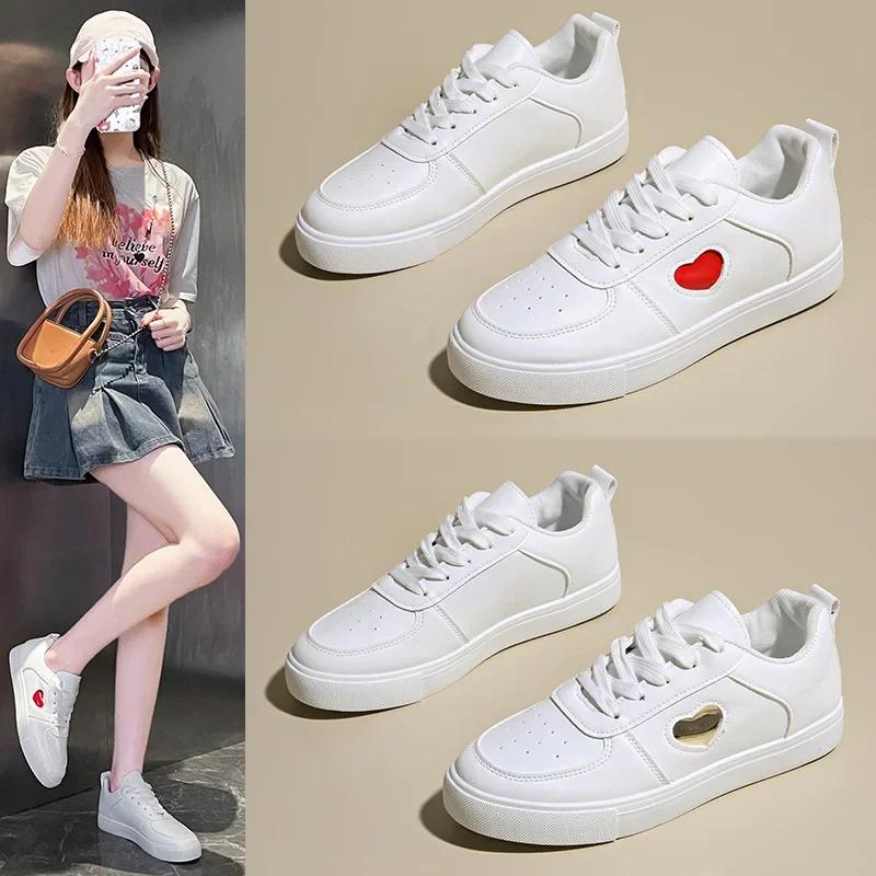 Summer New Style Breathable Pure White Sports Casual Shoes Korean Version Versatile Student Flat Shoes Microfiber Rubber Sole