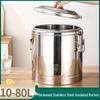 Stainless Steel Insulated Bucket with Spout for Ice, Rice, Soup, Tea, Hot Water, and Soy Milk