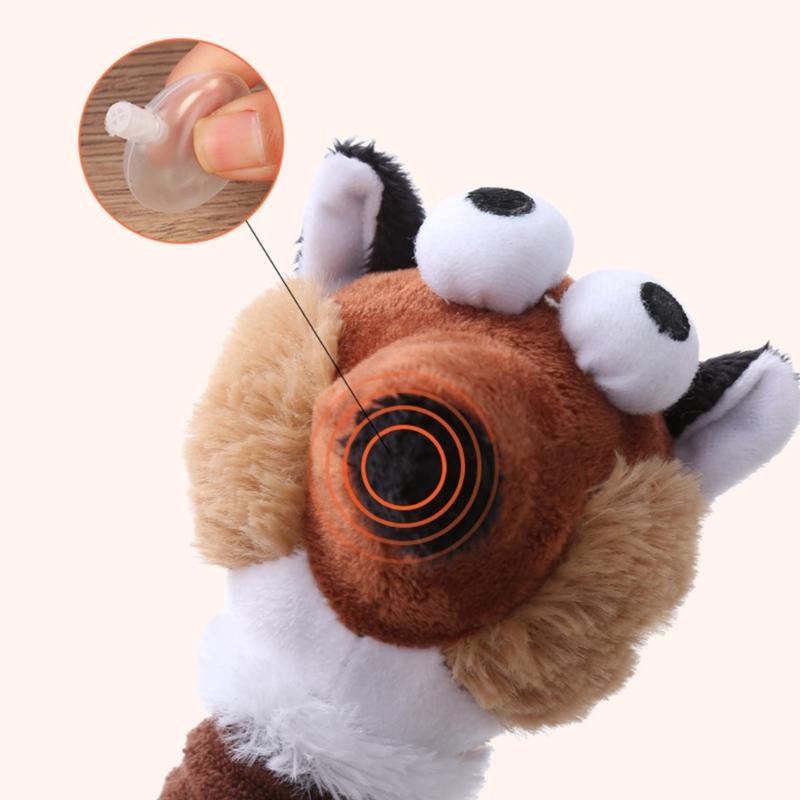 2pcs Plush Cartoon Animal Shape Toy for Chewing Teeth Cleaning Dogs Cloth Toy Training Squeaky Toy for Aggressive Chewer