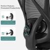 SONGMICS Office Chair, Ergonomic Desk Chair, Computer Chair, Mesh Chair, Adjustable Lumbar Support and Headrest, 150 kg, Height-Adjustable, Black