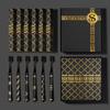 Misty Beauty Luxus Feine Seide Weiches Haar Schwarz-Goldener Griff Breiter Borstenkopf Familien-Set High-End Zahnbürste [6er Geschenkbox]