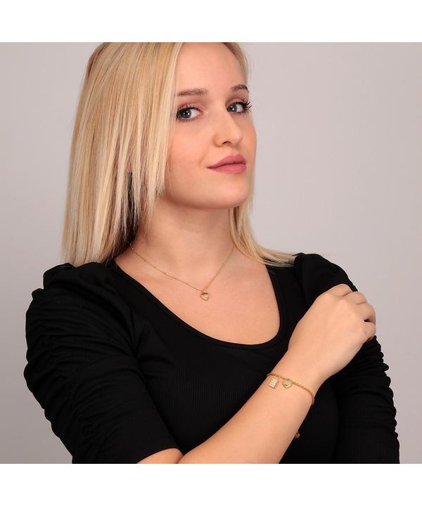 Morellato Abbraccio Halskette und Armband aus goldfarbenem Edelstahl SAUB19 für Damen