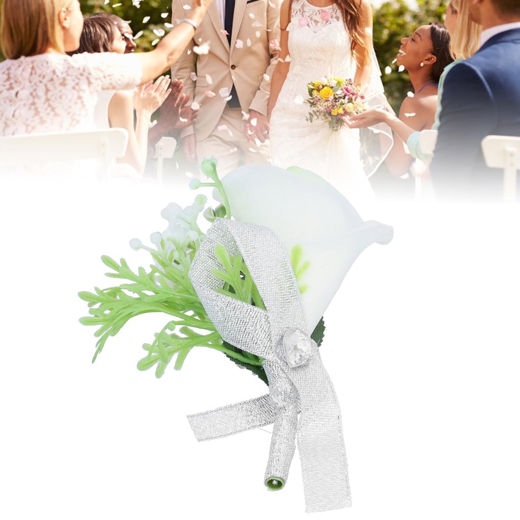 Artificial Flower Wedding Corsage Groom   Boutonniere Brooch Wedding Party Decor