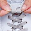 Metal Capsule Lock Shoelaces Elastic Laces Sneakers No Tie Shoe Laces Without Ties Kid Adult 0.6cm Flat Shoelace for Shoe 1Pair