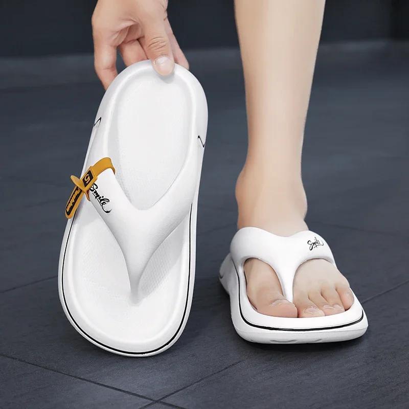 Fashion Men Platform Flip Flops Summer Thick Soft Sole EVA Slippers Outdoor Beach Sandals Anti-Slip Cloud Cushion Bathroom Slides Shoes