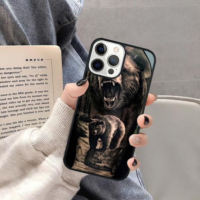 Grizzly Bear Animal Phone Case Cover for iPhone 17 Air 16 16e 15 13 14 11 12 Pro Max Plus  coque fundas Shell