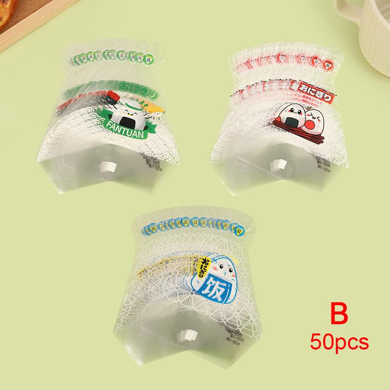 

50 шт. Милый мультяшный треугольный пакет для упаковки рисовых шариков, пакет для онигири с морской капустой, пакет для суши, инструменты для формовки суши, аксессуары для бенто