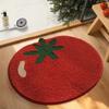 Tapis de sol de salle de bain absorbant l'eau Tapis de chevet de chambre à coucher Tomate Tapis moelleux Décoration de la maison