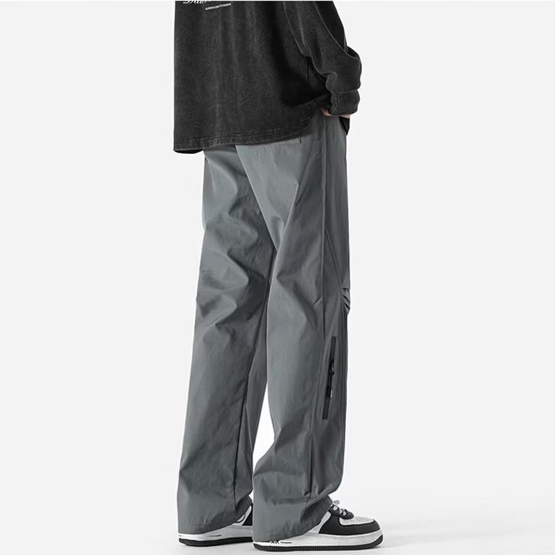 JEEP Men's Casual Zipper Pleated Wide-Leg Long Pants