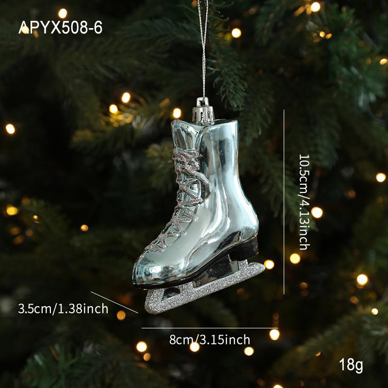 New Year Christmas Decorations Blue Plastic Pendant Christmas Tree Window Decoration Cartoon Decoration Scene Arrangement