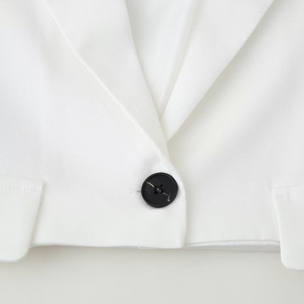 2025 Spring Women's Fashion: European-American Style Flap Detail Cropped Tank Top