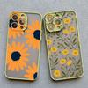 Art Flat Flower Pattern Protective Phone Case For iPhone 11 12 Mini 13 Pro Max 16 15 14 Pro Max Plus 7 8 Plus X XR XS Back Cover