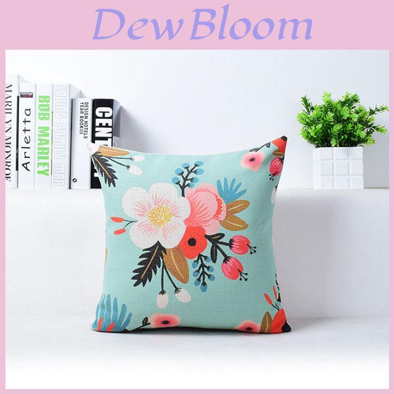 Elegante Fiori Vivaci Piante Floreali Federa in Lino Cuscino Decorativo Copricuscino 18