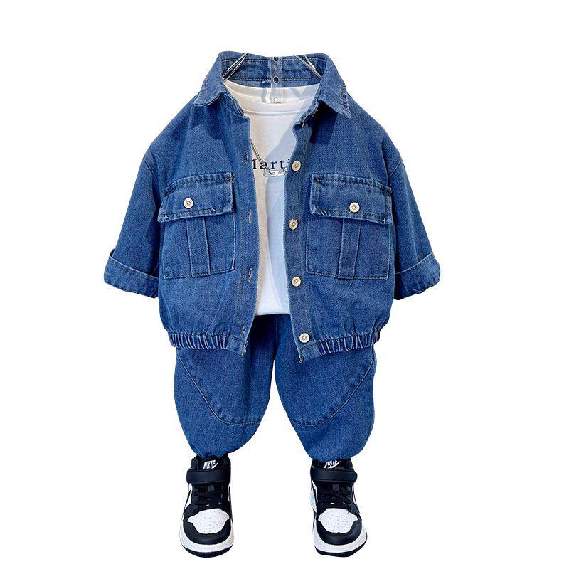Trendy Boys' Denim Outfit Set for Ages 4-6 - Stylish Autumn/Spring Fashion 2025