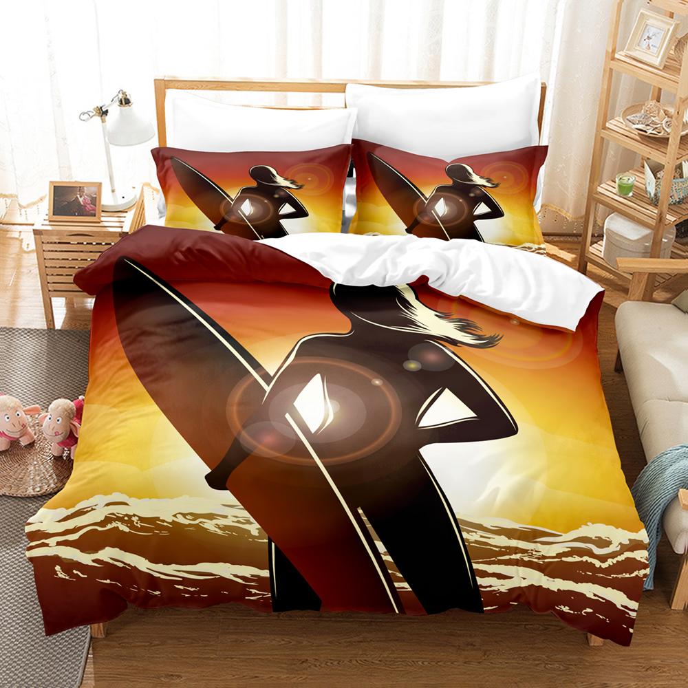 

3Dsurf Riding Bedding Sets Duvet Cover Set With Pillowcase Twin Full Queen King Bedclothes Bed Linen EU single(135x200cm)