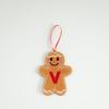 Blush Gingerbread Man Christmas Tree Ornaments - Hanging Party Scene Decorations with Holiday Letter Pendant