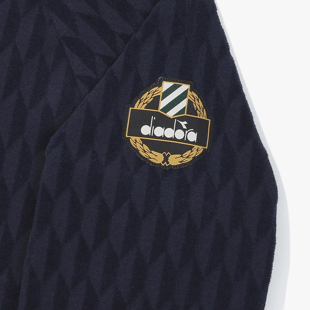 Diadora Terry Jacquard Zip-Up Hoodie Jacket Navy