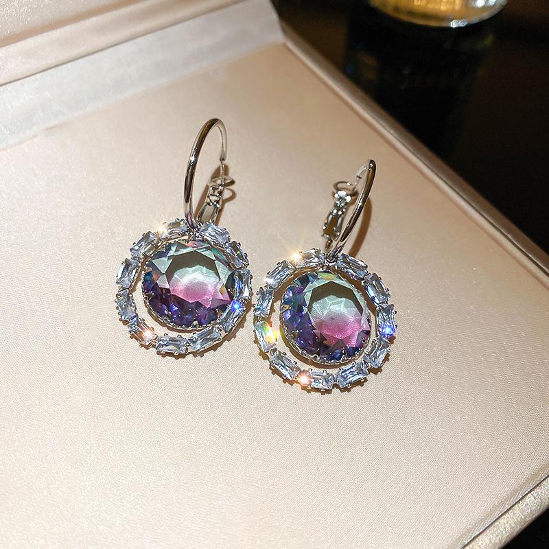 GemChic Women's Earrings Fashion Ear Stud Needle Embed Zircon Imitation Pearl Geometric Earrings Versatile Birthday Christmas Jewelry Gift