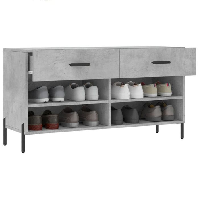 VidaXL Shoe Bench, Shoe Cabinet with 4 Shelves and Legs, Shoe Rack with 2 Drawers Living Room, Modern, 829752