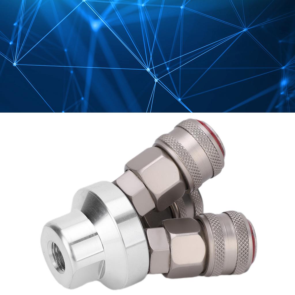 3 Way Connector Chrome Plated Pneumatic Component Carbon Steel G1 4in Thread Quick Coupler