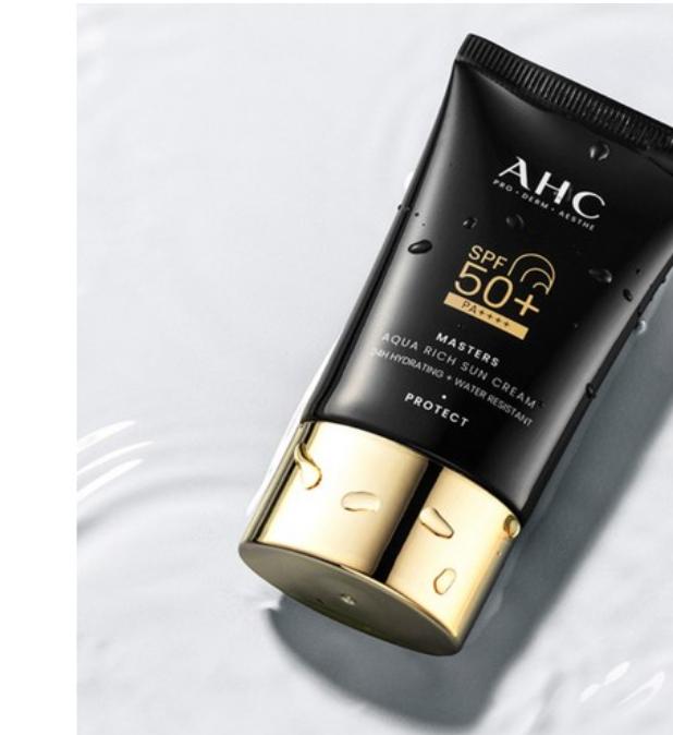 AHC Masters Aqua Rich Sun Cream SPF50+ PA++++ | Lightweight & Hydrating Korean Sunscreen – 30ml